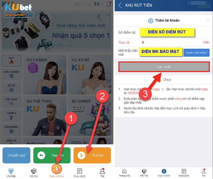 Rút tiền kubet Rút tiền kubet