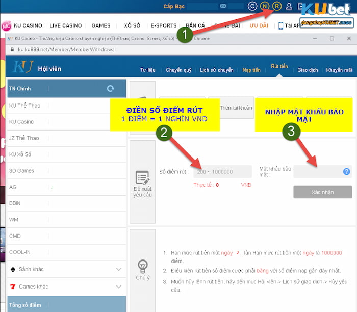 Rút tiền kubet Rút tiền kubet